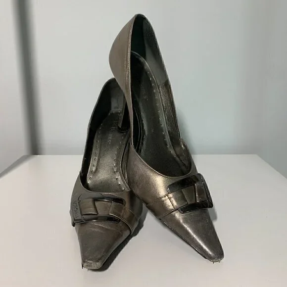 Pewter Stiletto Pumps - Size 8 - Picture 9 of 11
